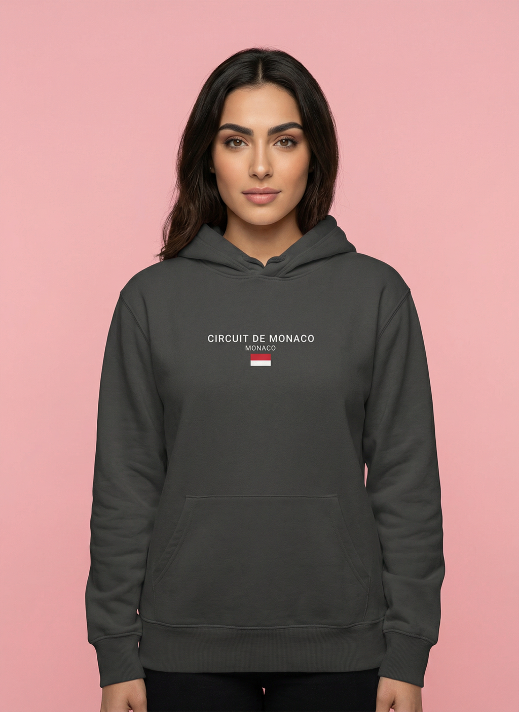 Monaco Circuit - Unisex Regular Fit Cotton Hoodie Black