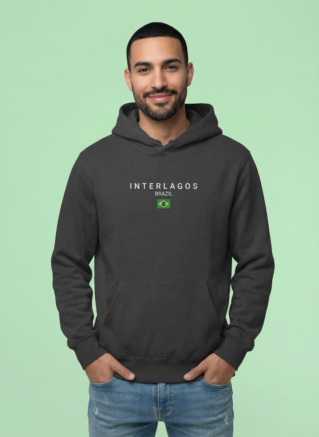 Interlagos Circuit - Unisex Regular Fit Cotton Hoodie Black