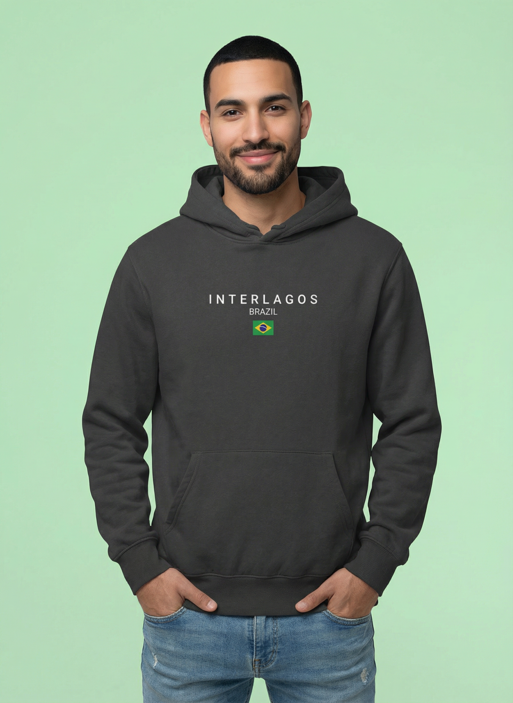 Interlagos Circuit - Unisex Regular Fit Cotton Hoodie Black