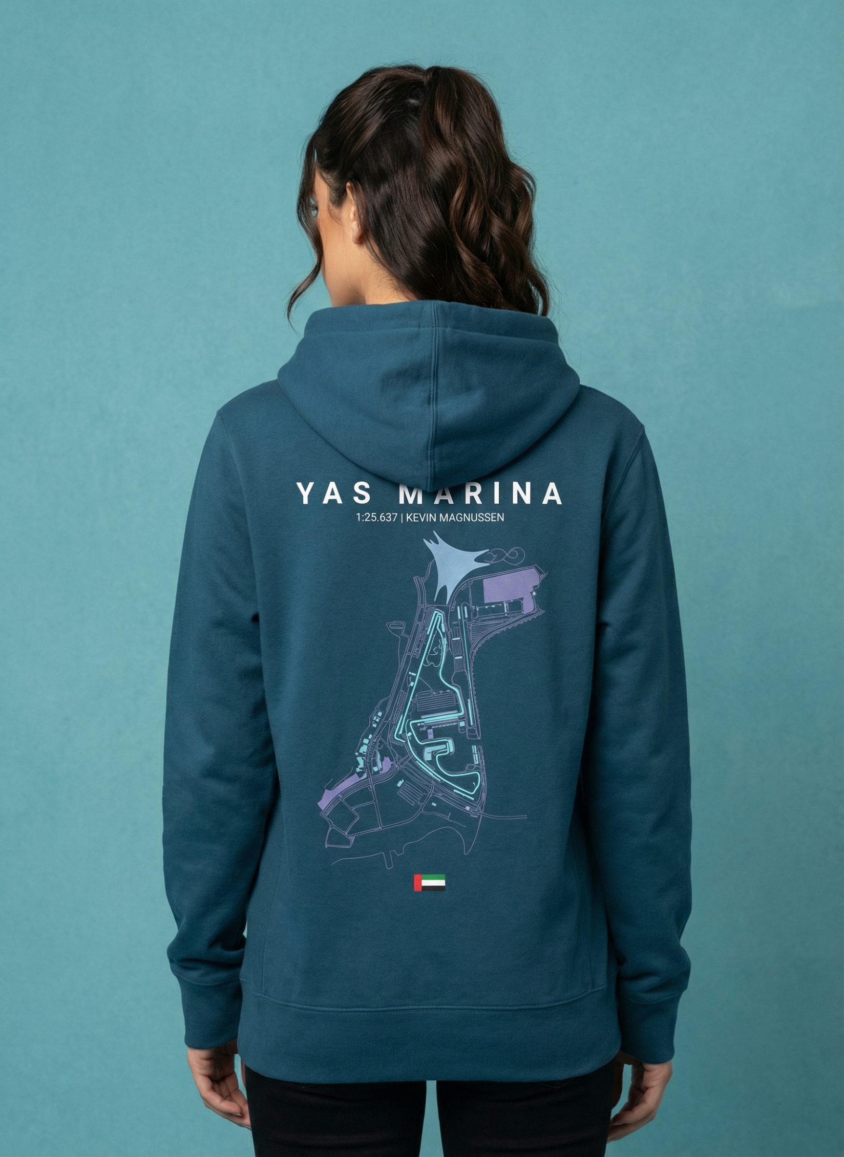 Yas Marina Circuit - Unisex Regular Fit Cotton Hoodie Navy Blue