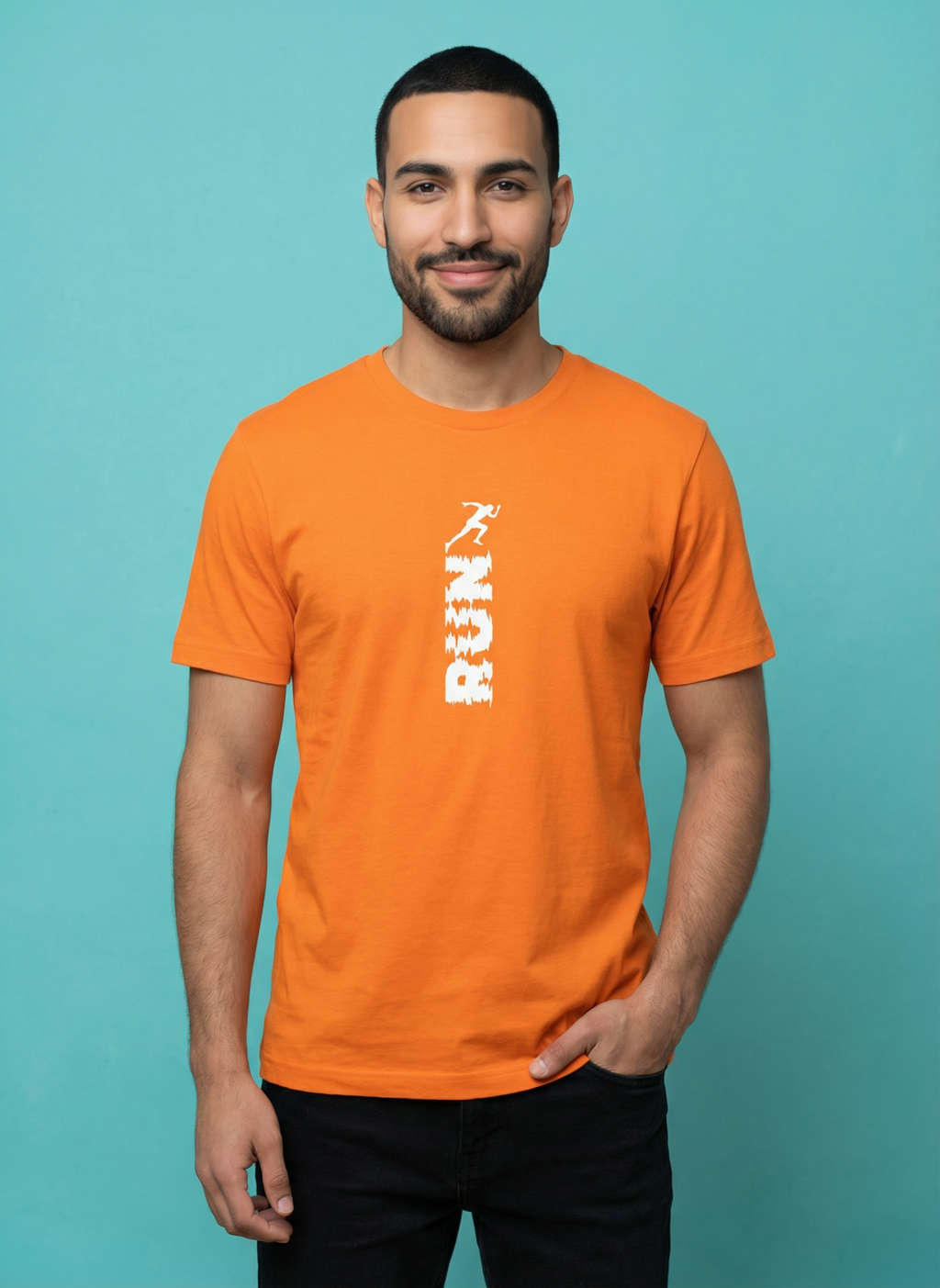 Run - Unisex Regular Fit Cotton T-Shirt Orange