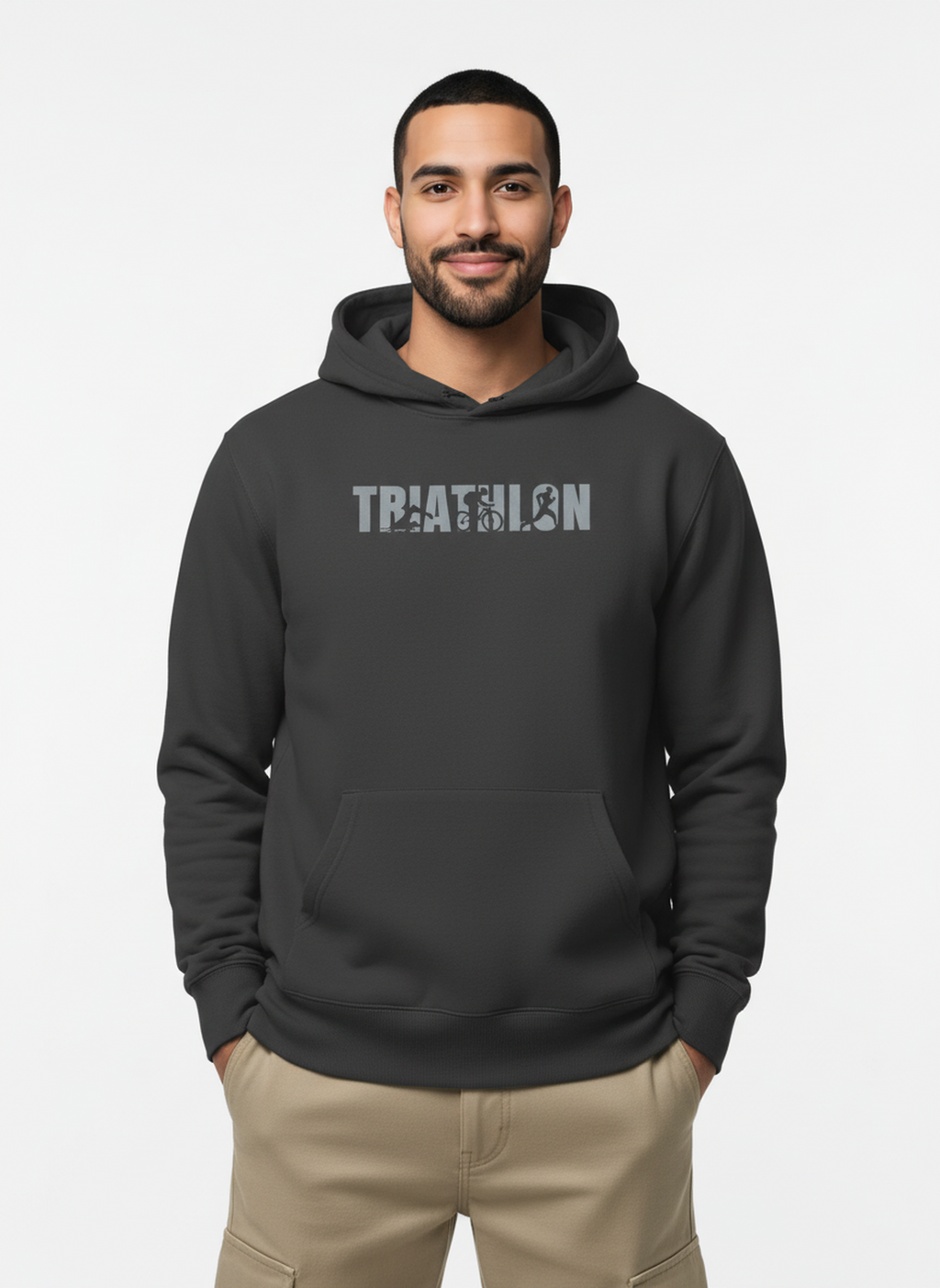 Triathlon - Unisex Regular Fit Cotton Hoodie Black