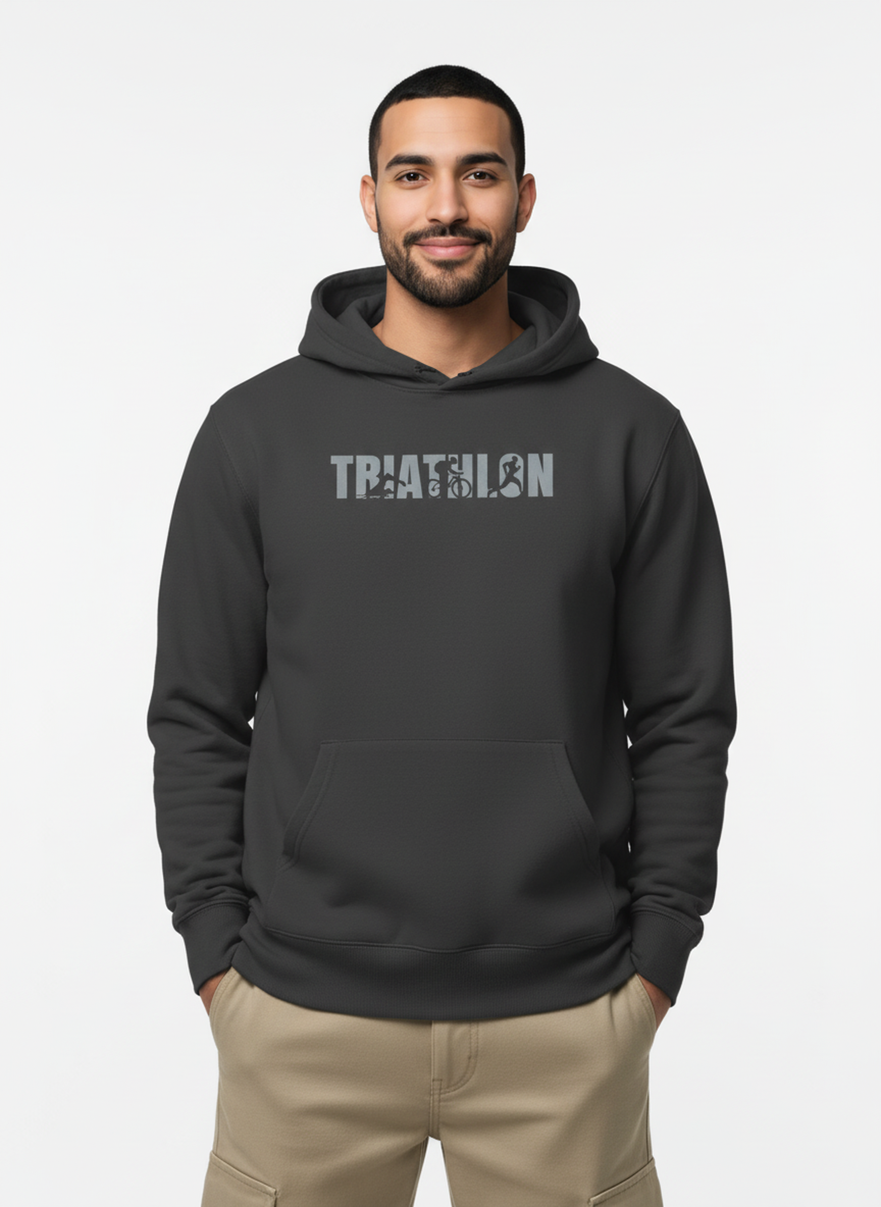 Triathlon - Unisex Regular Fit Cotton Hoodie Black