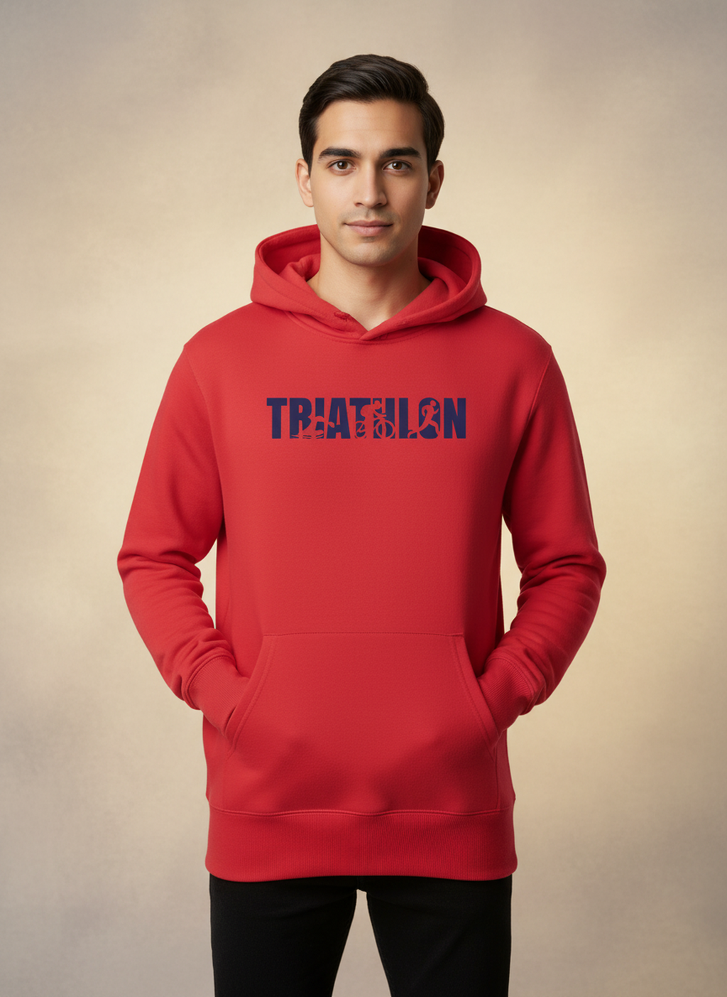 Triathlon - Unisex Regular Fit Cotton Hoodie Red