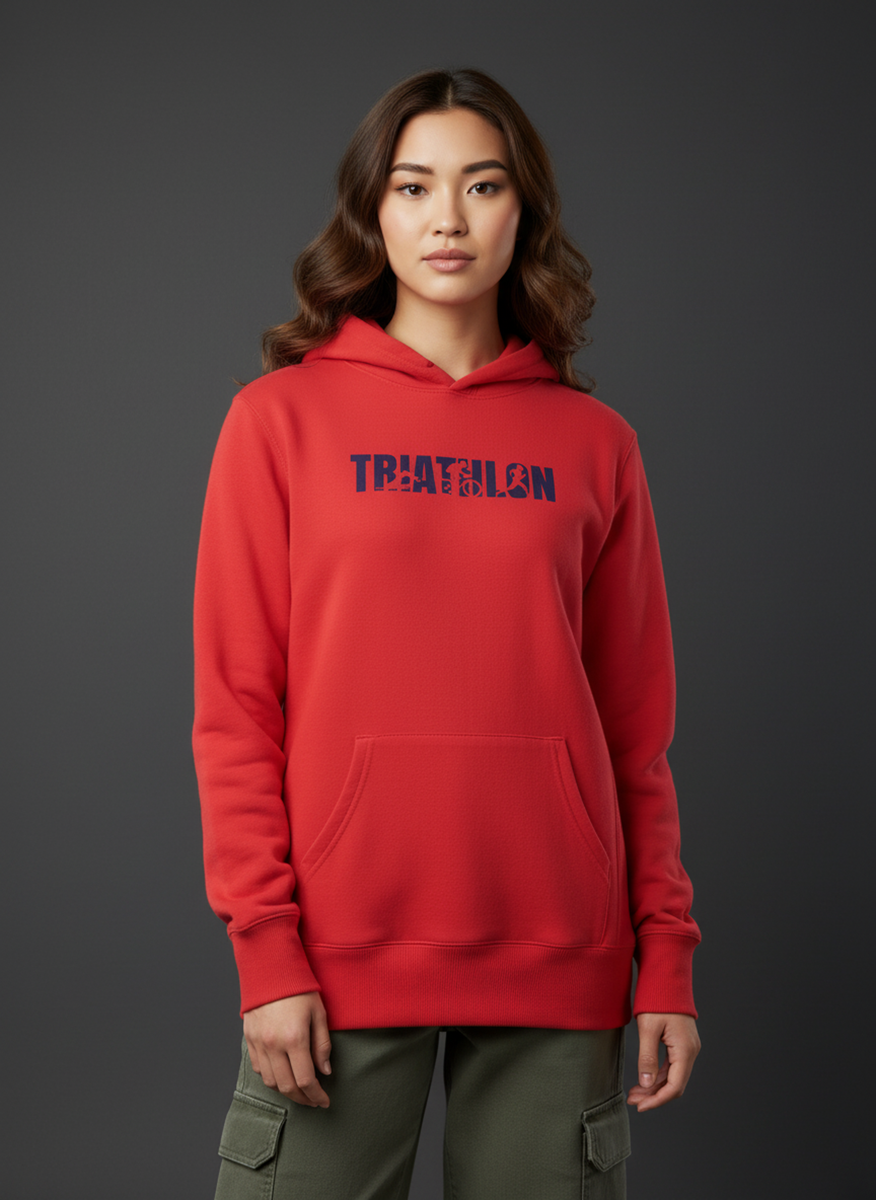 Triathlon - Unisex Regular Fit Cotton Hoodie Red