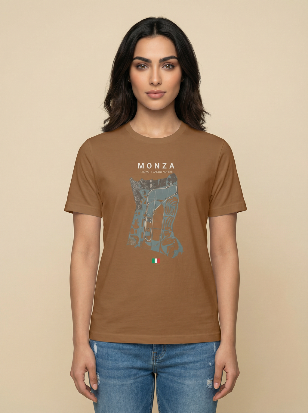 Monza - Unisex Regular Fit T-Shirt Coffee Brown