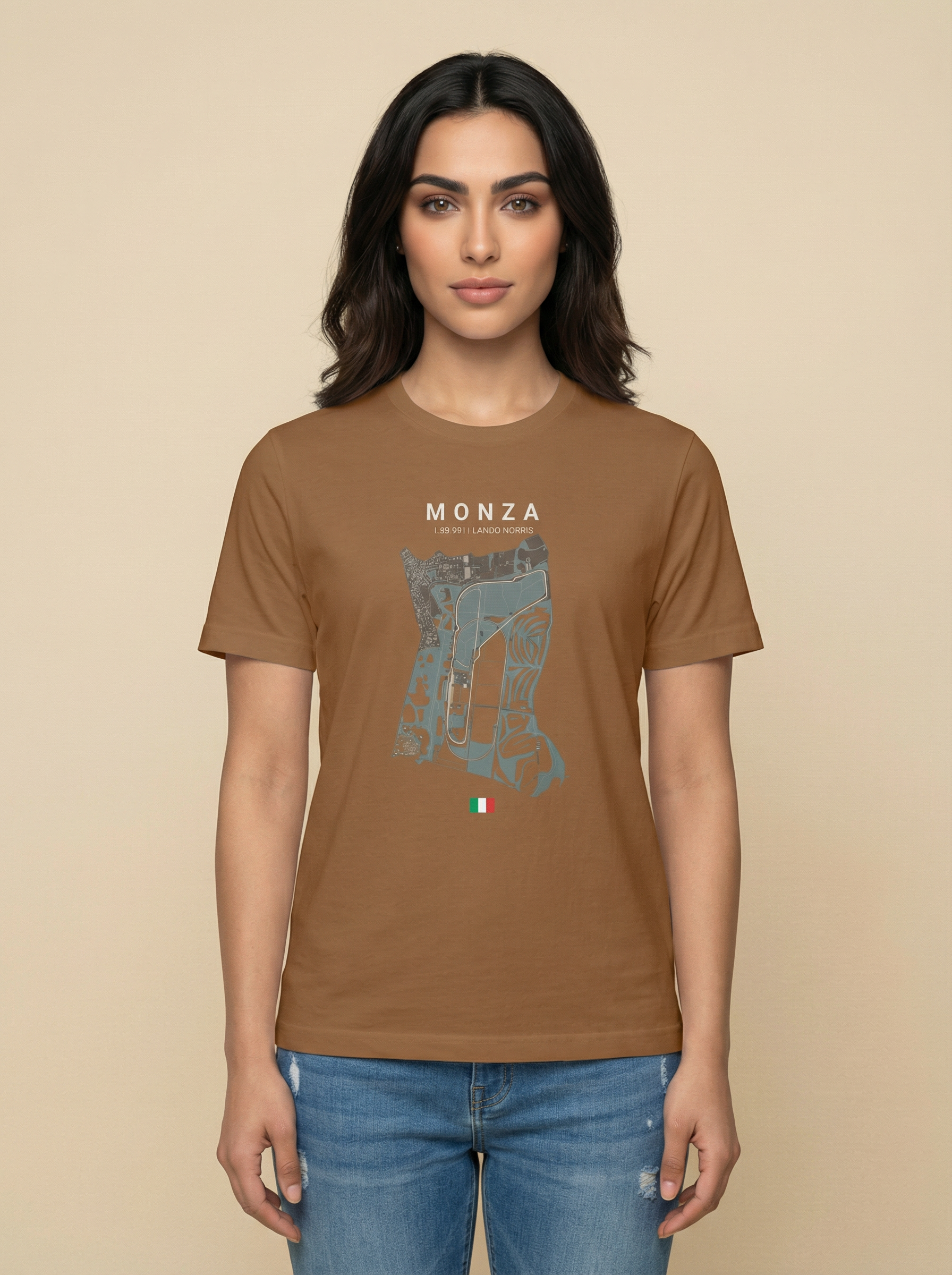 Monza - Unisex Regular Fit T-Shirt Coffee Brown