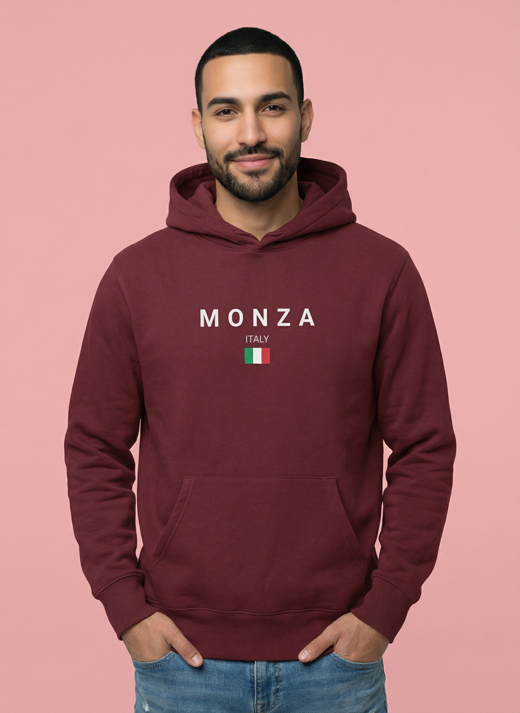 Monza Circuit - Unisex Regular Fit Cotton Hoodie Maroon