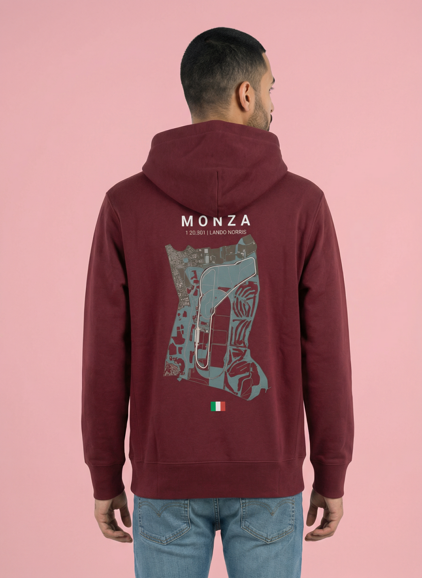 Monza Circuit - Unisex Regular Fit Cotton Hoodie Maroon
